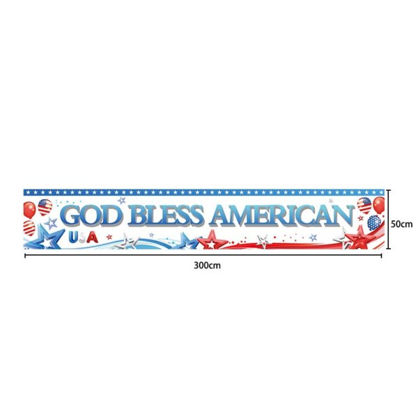American Independence Day Element Polyester Print Banner
