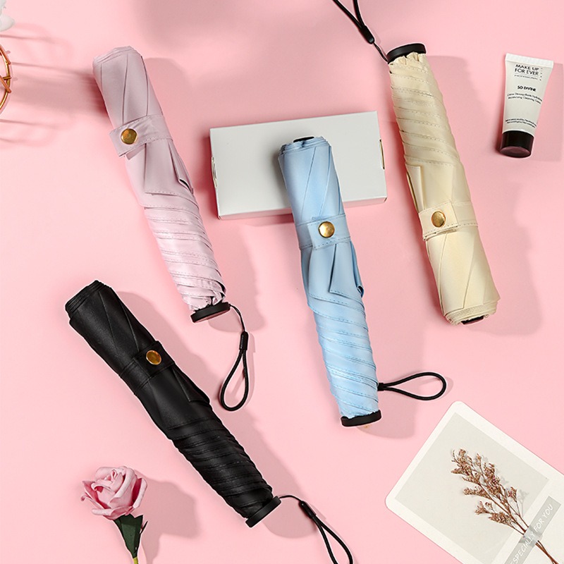 Customised Vinyl Sun Protection Folding Ultralight Umbrella