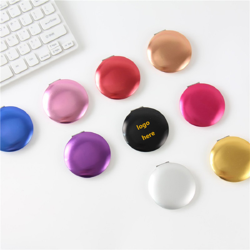 Aluminum Round Compact Pocket Makeup Mirror