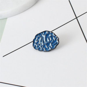 Brain Eyeball Teeth Heart Shape Lapel Pin