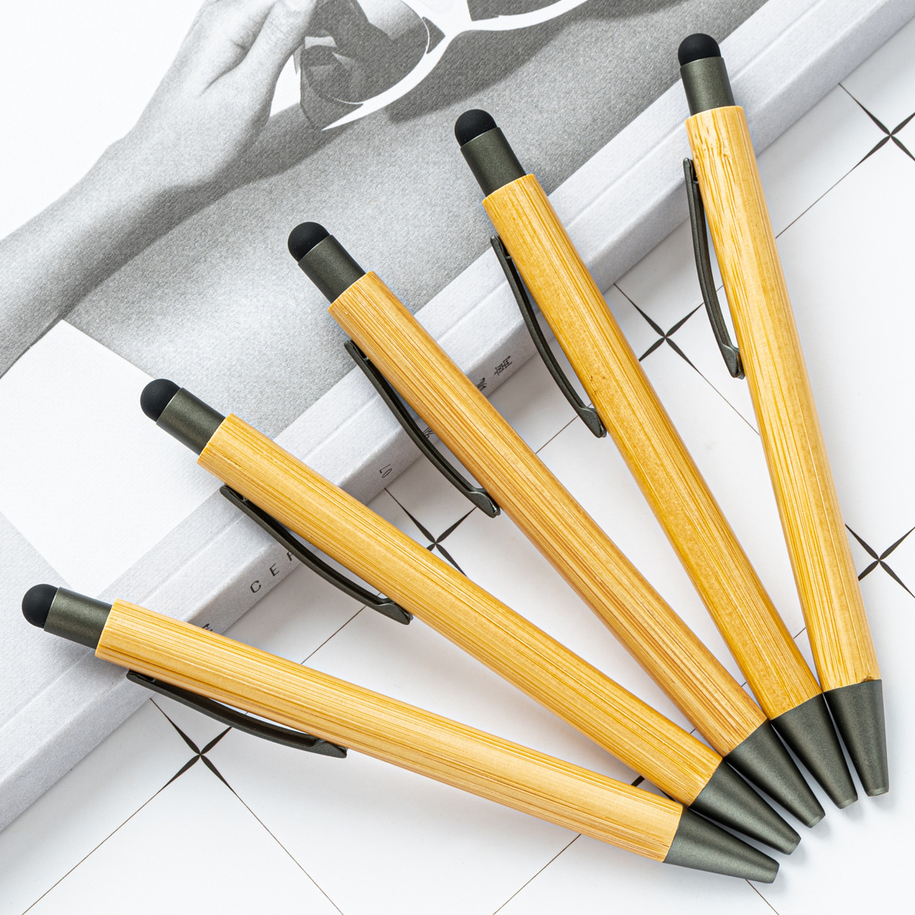 Bamboo Stylus Ballpoint Pen