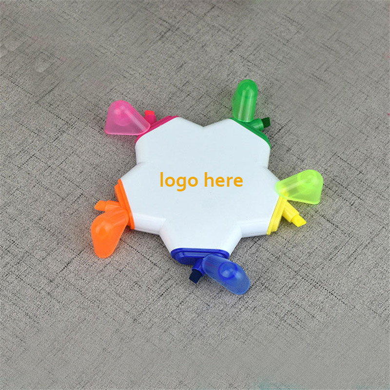5-In-1 Five Color Fluorescent Star Shaped Highlighter