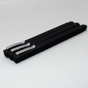 Rubberized Square Ballpoint Pen Stylus with Clip