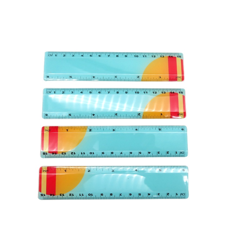 Full Color Plastic Ruler 6 inches