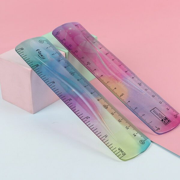 6 inches Flexible Iridescent Aurora Color Vinyl Ruler