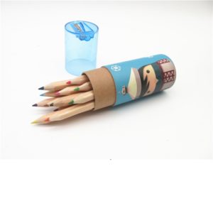6-Piece Colored Pencil Set in Tube with Sharpener Lid