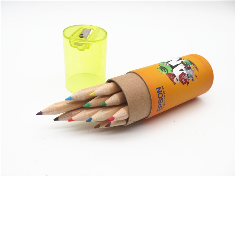 6-Piece Colored Pencil Set in Tube with Sharpener Lid