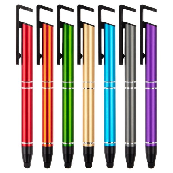 Metal Multi-function Stylus Ballpoint Pen Phone Holder