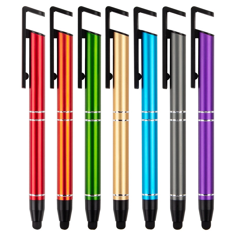 Metal Multi-function Stylus Ballpoint Pen Phone Holder