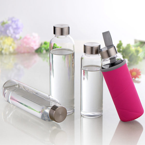Durable Glass Bottle With Neoprene Sleeve For Traveller