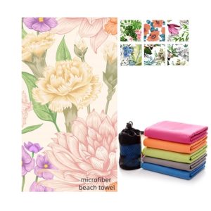 Custom Pattern Microfiber Beach Towel with Mesh Bag