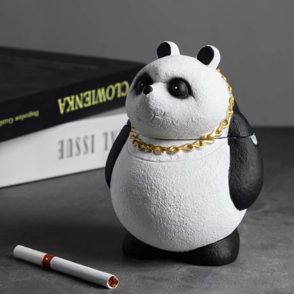 Adorable Panda Ashtray With Lid