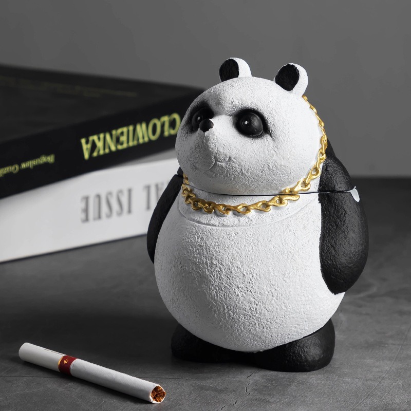 Adorable Panda Ashtray With Lid
