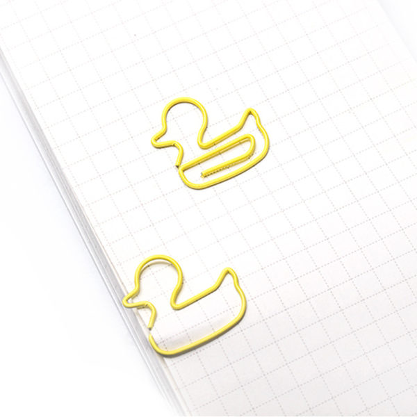 Cartoon Duck Shaped Metal Paperclip In A Box