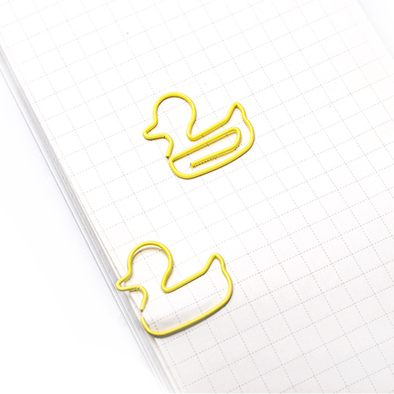 Cartoon Duck Shaped Metal Paperclip In A Box