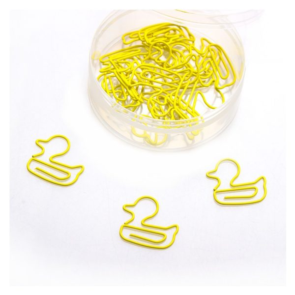 Cartoon Duck Shaped Metal Paperclip In A Box