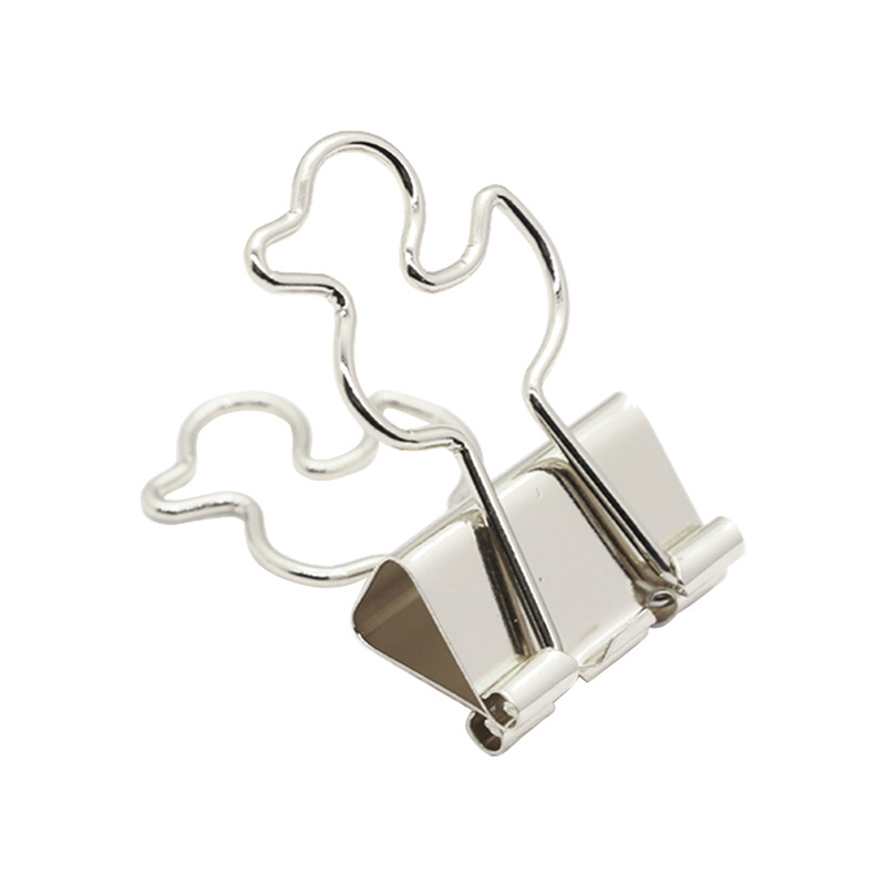 Cartoon Duck Shaped Metal Binder Clip Paper Clamp
