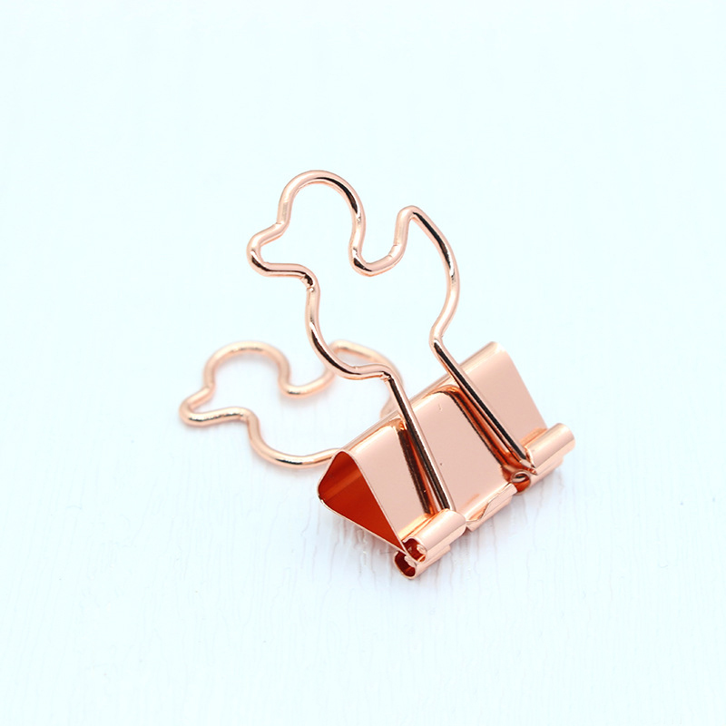 Cartoon Duck Shaped Metal Binder Clip Paper Clamp