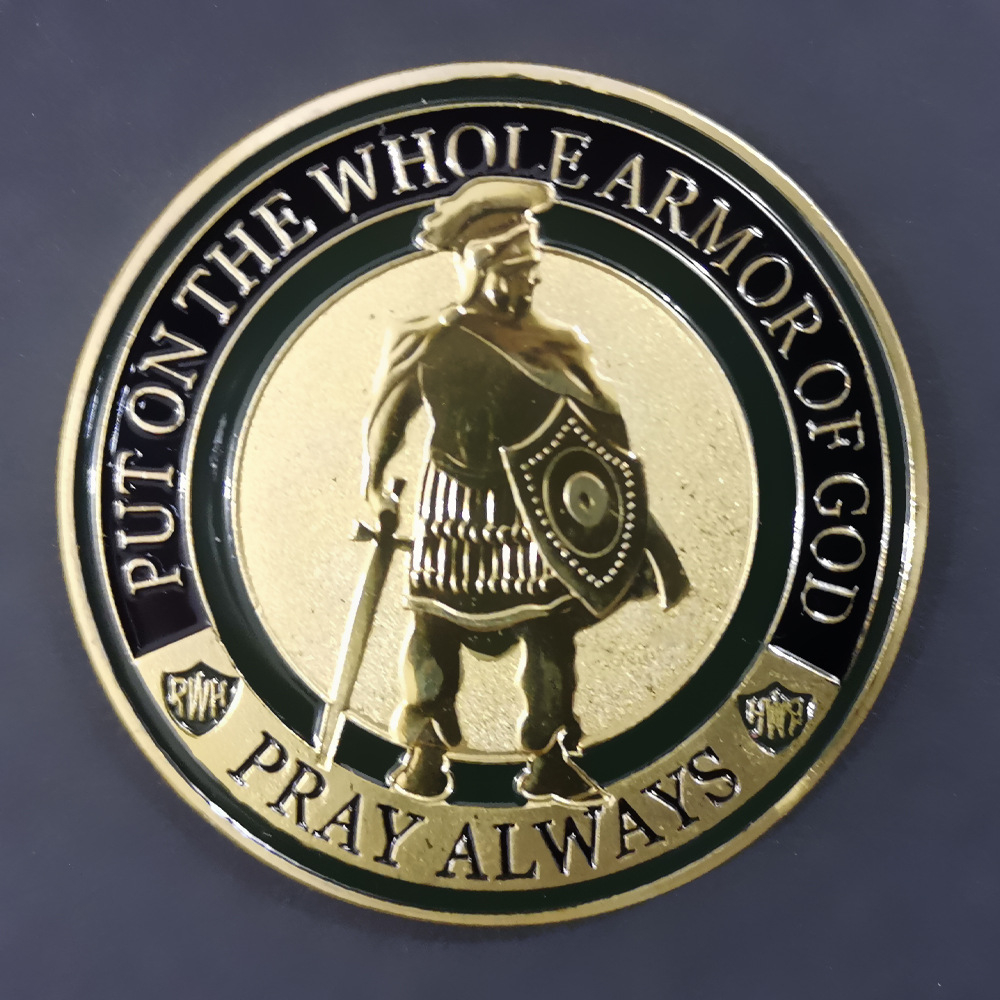 Zinc 1.75 inches Brass Challenge Coin Gold Plating