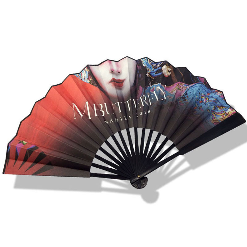 Fancy Silk Folding Fan with Bamboo Frame