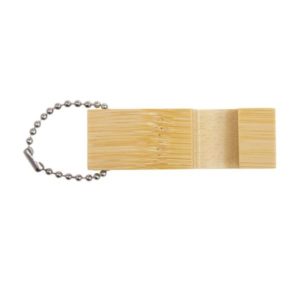 Bamboo Phone Stand Block with Keychain