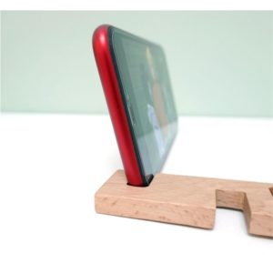 Wood Phone Stand Keychains PU Leather Key Ring