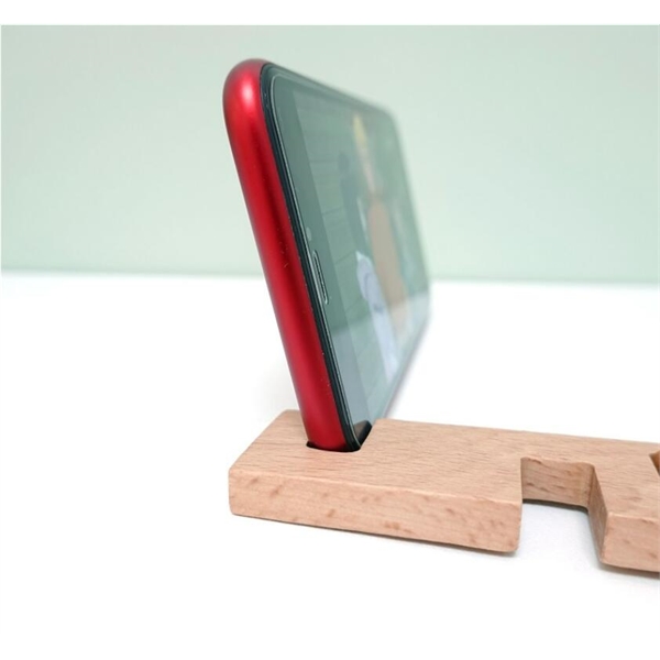 Wood Phone Stand Keychains PU Leather Key Ring