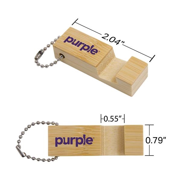 Bamboo Phone Stand Keychain Block