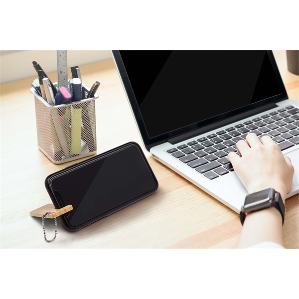 Bamboo Phone Stand Keychain Thin