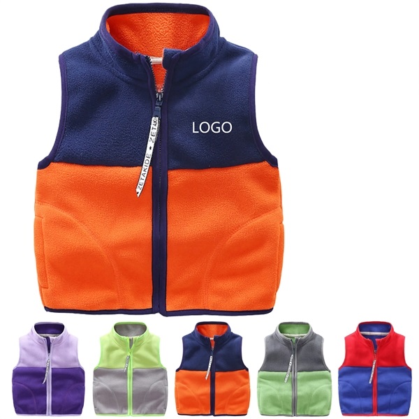Winter Children Waistcoat Fleece Thickened Vest with Logo
