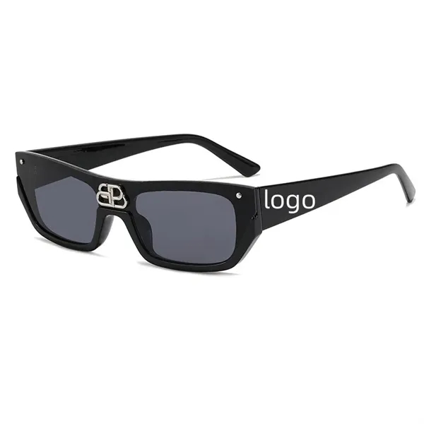 One-Piece Half-Frame Plastic Sunglasses