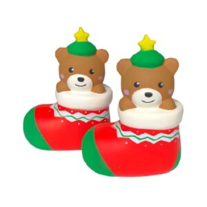 Christmas Shoes with Socks Bear Stress Ball
