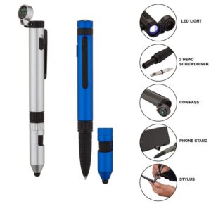 Compass Led Stylus Screwdriver Ballpoint Pen-6 IN 1