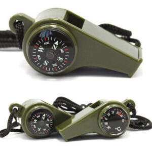 Multi-Functional Outdoor Whistle with Integrated Compass and Thermometer