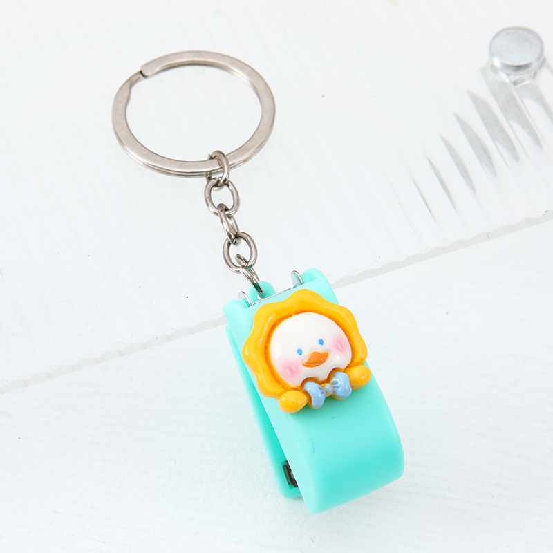 Cartoon Blue Duck Mini Stapler with Keychain