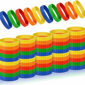 Multi-Color Building Block Silicone Wristband