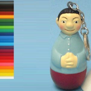 Tilting Doll Stress Ball Keychain