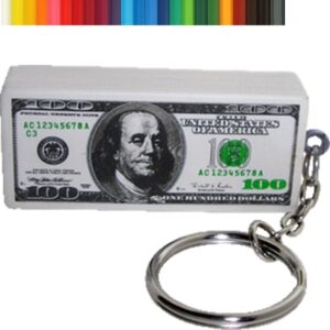 $100 Rectangular Stress Ball Keychain