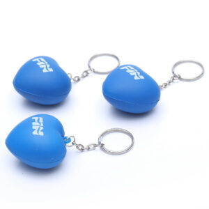 Foam Heart Shaped Stress Ball with Keychain