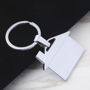 Zinc Alloy Mini House Keychain Charm