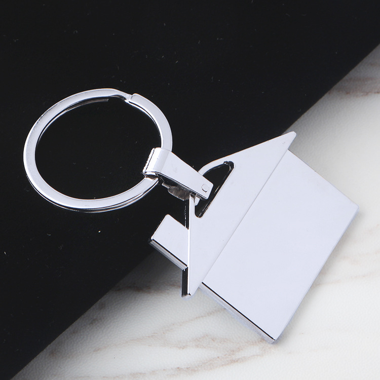 Zinc Alloy Mini House Keychain Charm