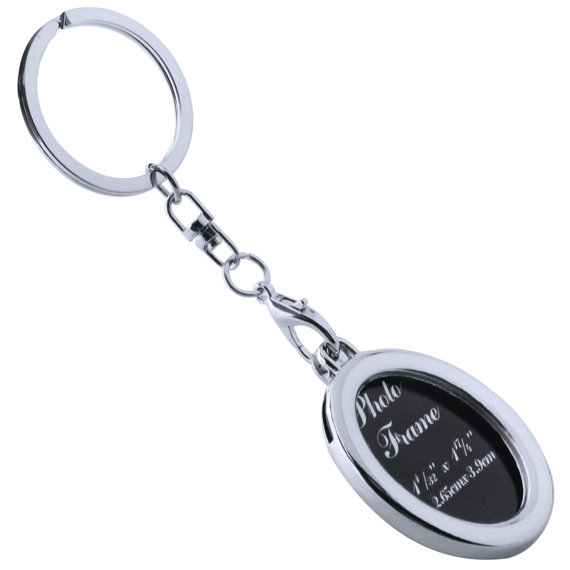 Zinc Alloy Round Mini Frame Keychain