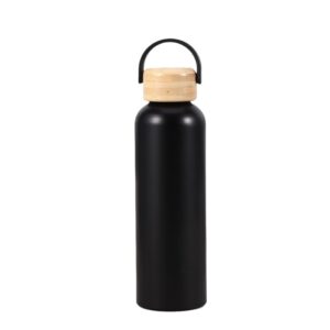 Portable Aluminum Bottle with Bamboo Lid  500ml