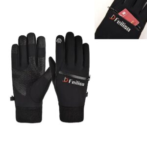 Cycling Ski Windproof Gloves with Pocket Zipper
