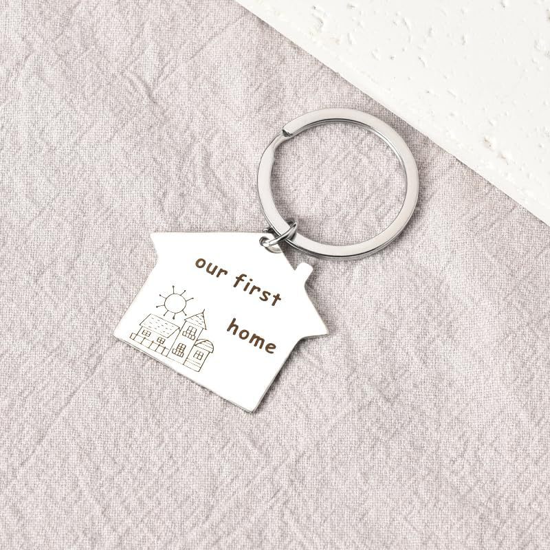 Alloy New Home Keyring