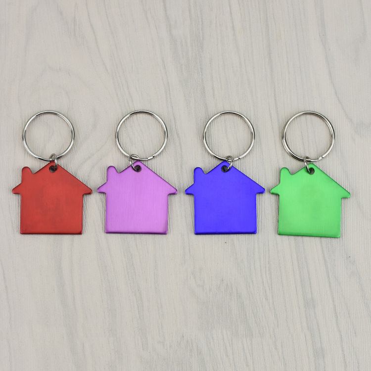 Aluminum House Shaped Keychain