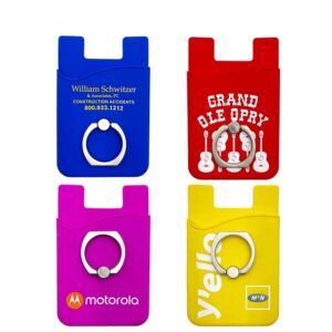 Silicone Phone Wallet with Ring Stand