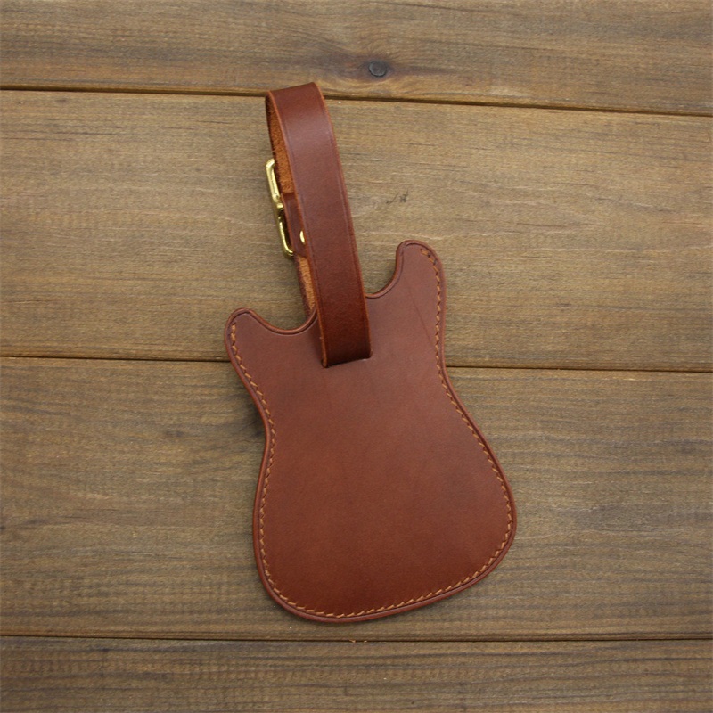Hot Sale Leather  Guitar Shape Luggage Tag