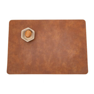 Cowhide Pattern Waterproof PU Leather Insulated Placemat