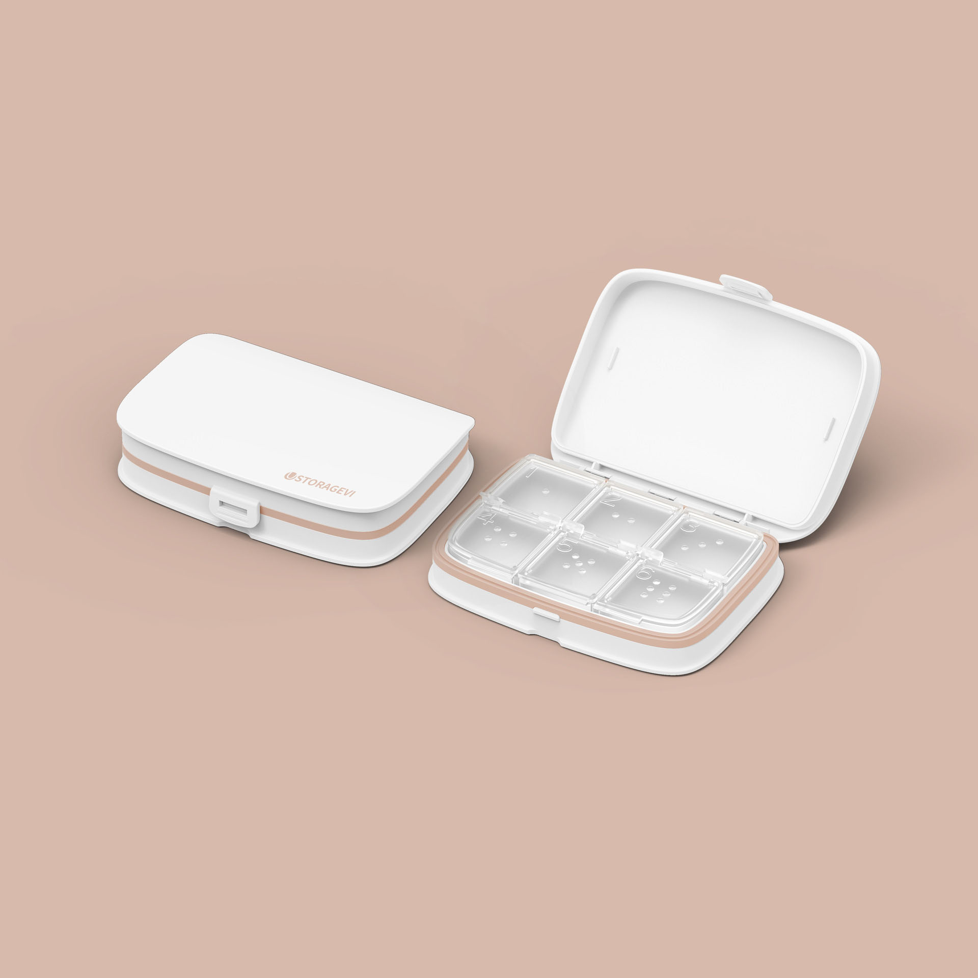 Mini Portable 6-Compartment Pill Box